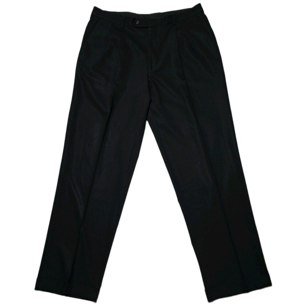 Linea Naturale Men's 38x32 Trousers 100% Wool Fabric Woven Made in Italy Pants